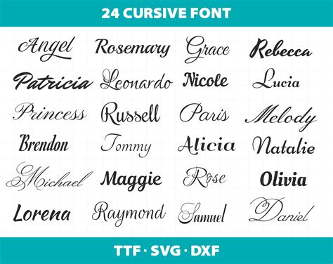 24 Cursive Font Bundle Alphabet Letters Font Svg Ttf Otf Dxf - Etsy Ireland