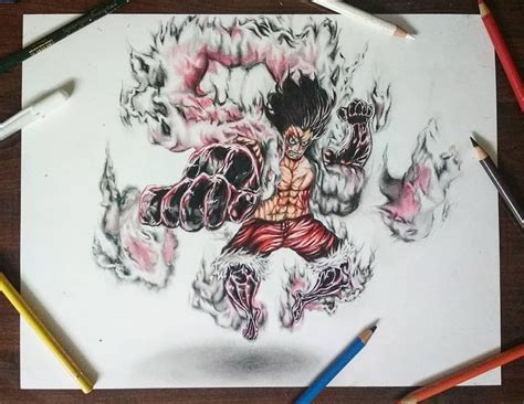 Luffy gear 4th drawing by me. : r/OnePiece