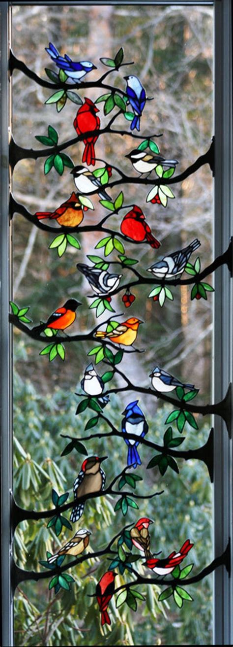 Stained Glass Window Frame Birds Pattern Kits