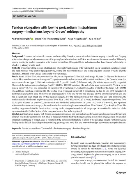 (PDF) Expanding Tendon Elongation Surgery Applications in Strabismus