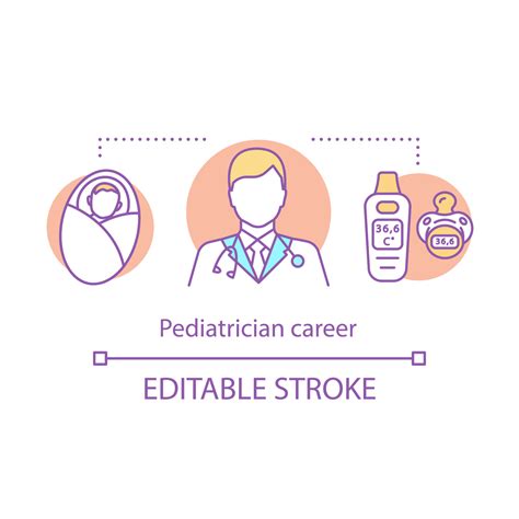 Pediatrician career concept icon. Children specialist. Medical degree ...