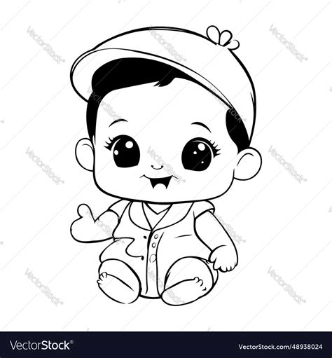 Cute baby boy cartoon character Royalty Free Vector Image