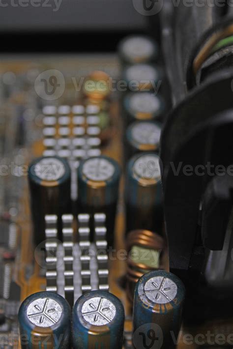 capacitors on a circuit board, Computer motherboard 784571 Stock Photo ...