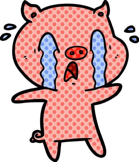 crying pig cartoon 12401965 Vector Art at Vecteezy