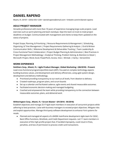 Project Management Resume Examples, Skills, and Keywords - Jobscan