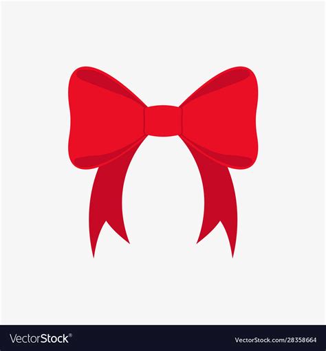 Flat icon red bow ribbon Royalty Free Vector Image