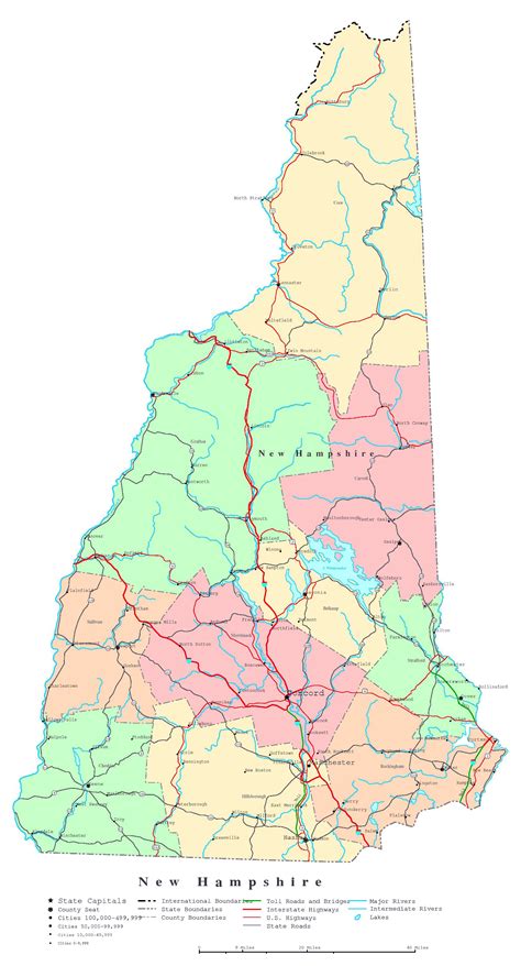 Printable Map Of Nh Towns