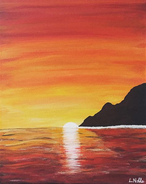 Island in the Sunset Acrylic Painting - Etsy Canada