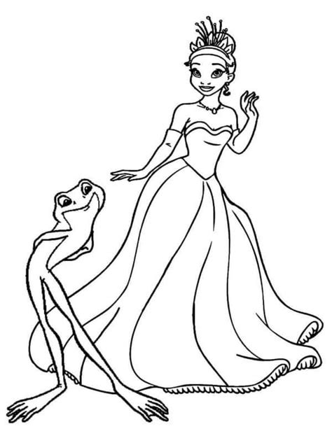 Drawing Tiana And Frog coloring page - Download, Print or Color Online ...