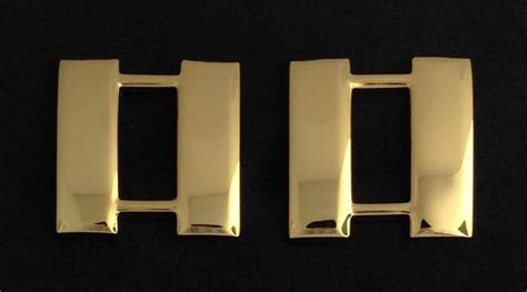 Captain Bar Rank Insignia Small In Gold Plating Pair