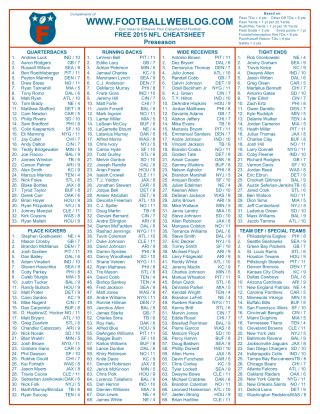 Football Cheat Sheet