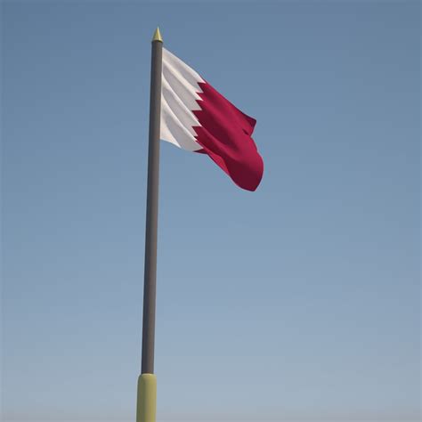 Qatar Flag - State of Qatar - Animated 3D Model $9 - .fbx .obj .max ...