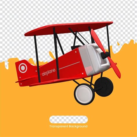 Premium PSD | Red airplane 3d illustration