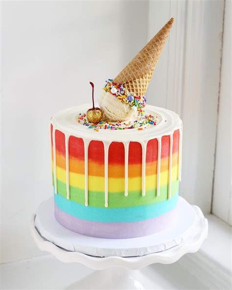 Rainbow Ice Cream Cake | Ice cream birthday cake, Cool birthday cakes ...