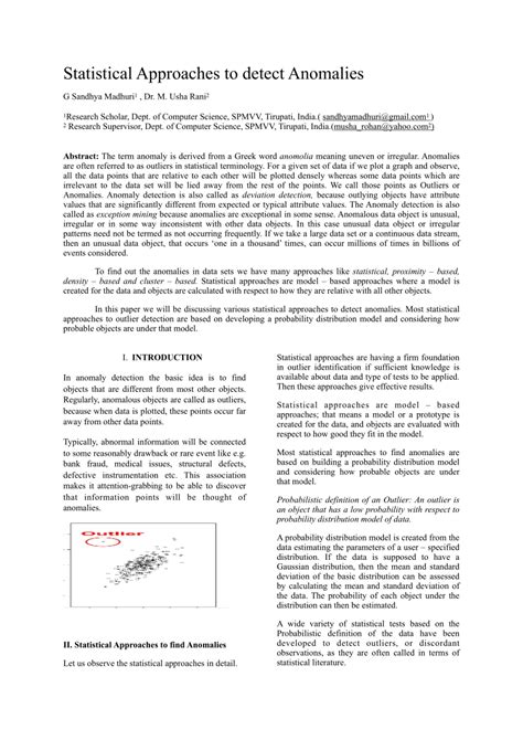 (PDF) Anomaly Detection Techniques