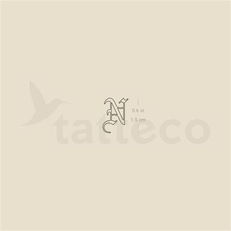 Old English N Letter Temporary Tattoo - Set of 3 – Tatteco