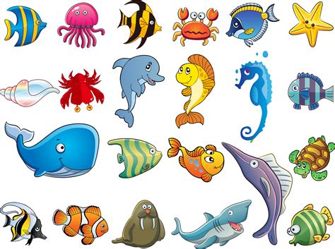 Collection of Cartoon Sea Creatures PNG. | PlusPNG