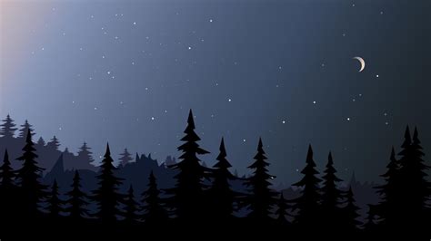 Night forest landscape. 2290055 Vector Art at Vecteezy