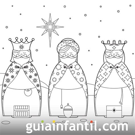 Dibujos de los Reyes Magos para imprimir y pintar - Dibujos para ...