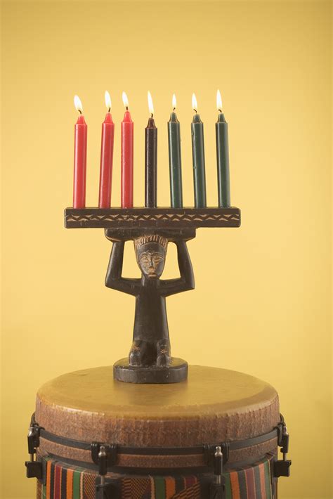 kwanzaa-candles-and-a-djembe-2 - Kwanzaa Pictures - Kwanzaa - HISTORY.com