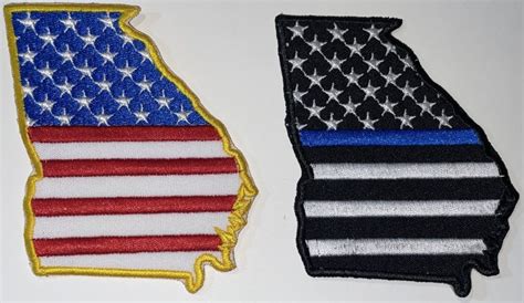 State Of Georgia American Flag Police Patch - Decal Patch - Co