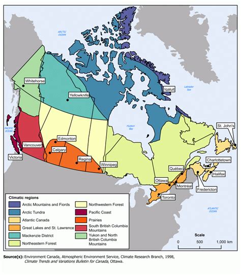 Climate Region Map Of Canada