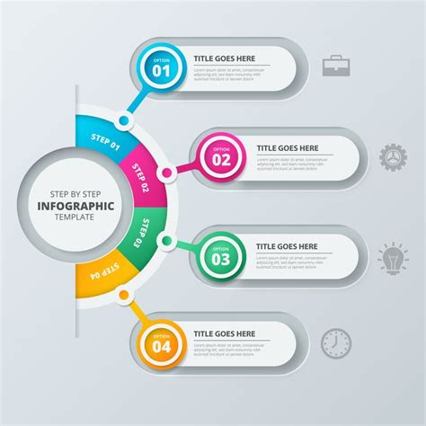 four steps info graphic with circles and numbers on the top one is ...