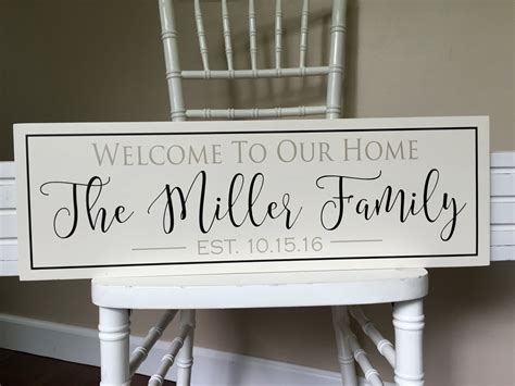 Personalized Welcome Sign Welcome to our home sign Family