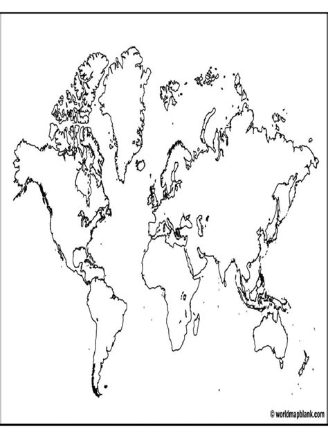 Blank Map of World Outline 01 A4 | PDF