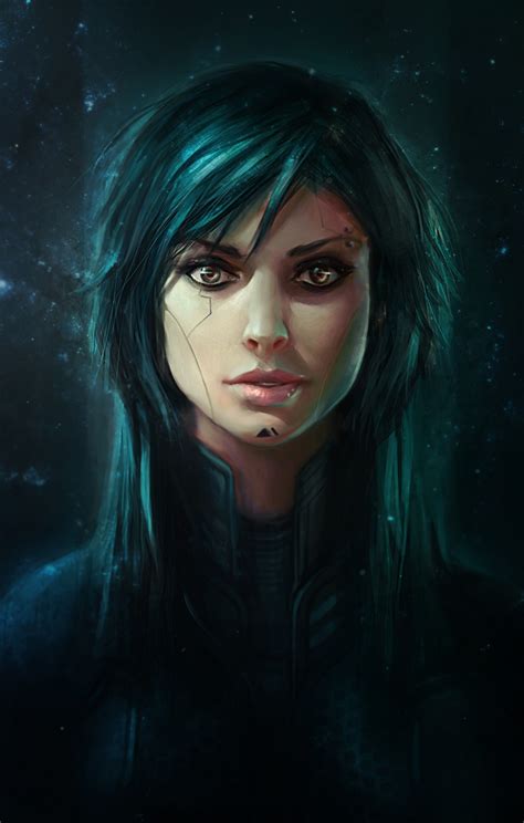 File:1019x1600 7445 Kaa 2d sci fi portrait female girl woman cyborg ...