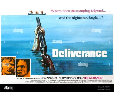 JON VOIGHT, BURT REYNOLDS MOVIE POSTER, DELIVERANCE, 1972 Stock Photo ...