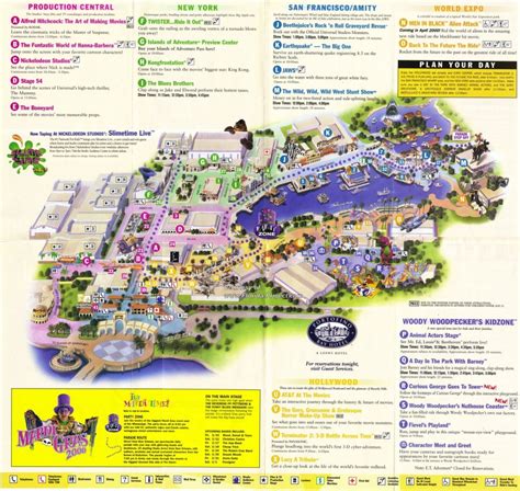 Universal Studios Printable Map