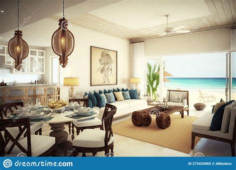 Beach Front Villa with Open Floor Plan and Modern Furnishings ...