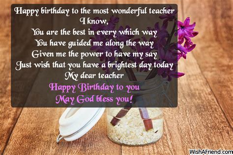 Birthday Messages For Teacher