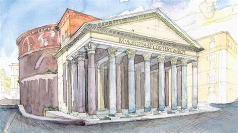 Pantheon Rome Drawing