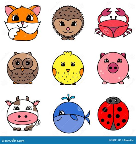 Circle The Animals, Game For Children Farm With Animals Cartoon Style ...