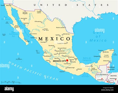 Mexico Map With Capitals