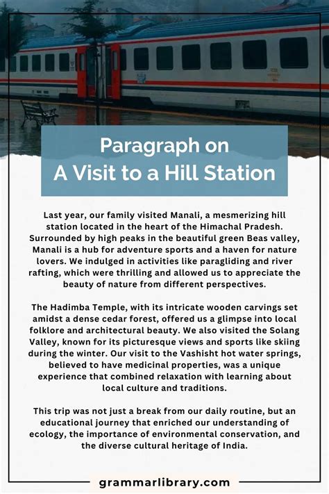 A Visit to a Hill Station Paragraph in 100, 150, 200, 250 & 300 Words