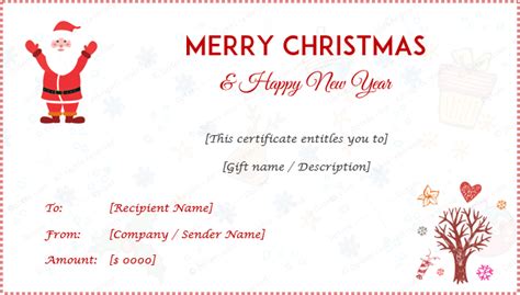 Christmas Gift Certificate Templates - Editable and Printable Designs