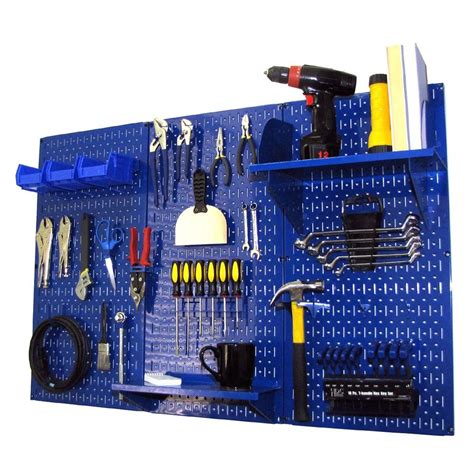 Wall Control 32 in. x 48 in. Metal Pegboard Standard Tool Storage Kit ...