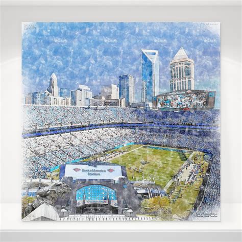 Bank of America Stadium Print / Canvas Wall Art, Carolina Panthers ...