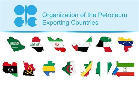 Premium Vector | The national flags of the opec member countries are ...