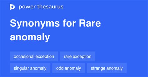 Rare Anomaly synonyms - 6 Words and Phrases for Rare Anomaly