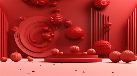 Premium AI Image | Red Chinese Lunar New Year background