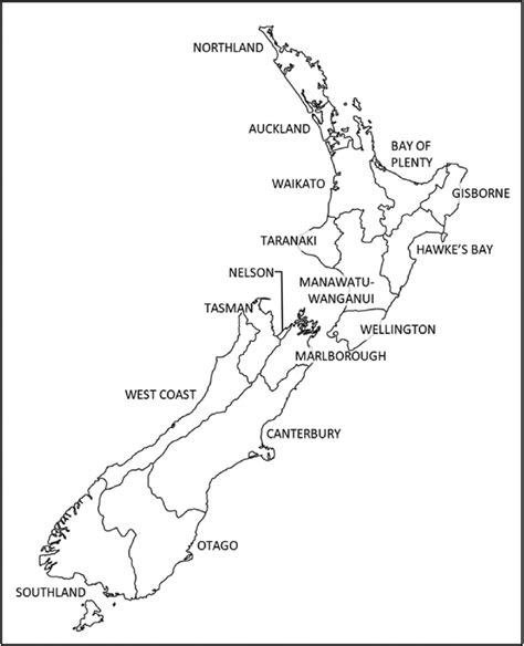 New Zealand Regions Map - Ranee Casandra