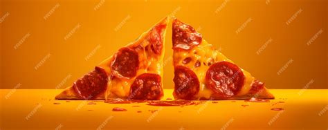 Premium AI Image | three standart triangle slices pizza with pepperoni ...