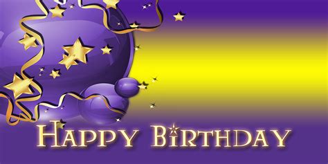 Happy Birthday Banner - Star Balloon Purple - Vinyl Banners | Gatorprints