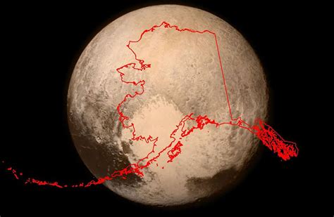 Pluto vs Alaska Size Comparison - Brilliant Maps