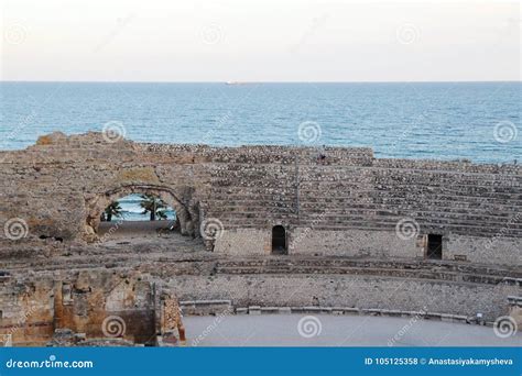 A Roman Amphitheater in Tarragona, Spain Stock Photo - Image of arena ...