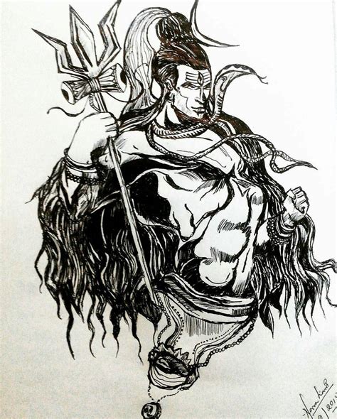 Warrior Angry Lord Shiva Sketch Eeaay